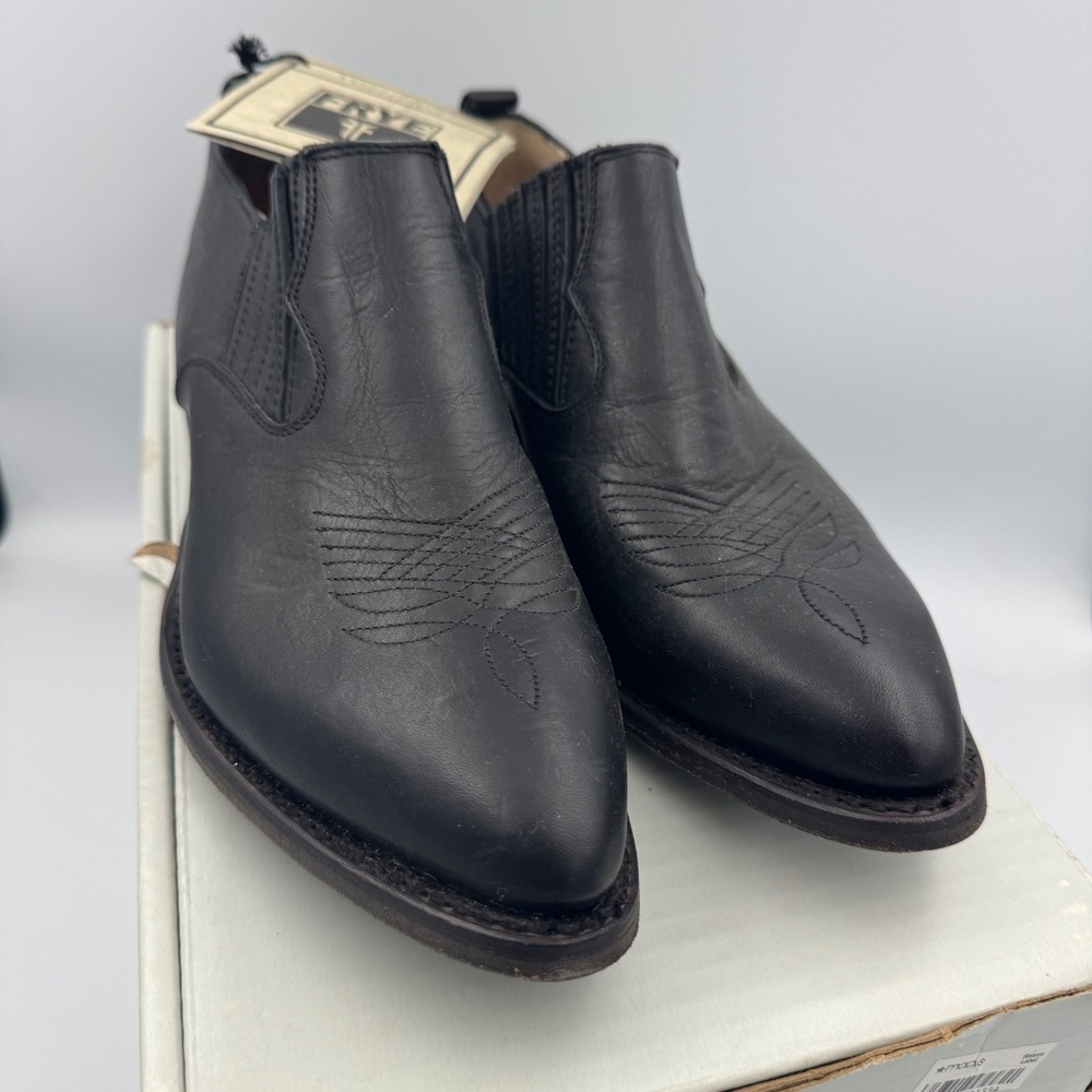 Frye Billy Shootie 8.5 Black Leather Western Ankle Boots 70752 NWT